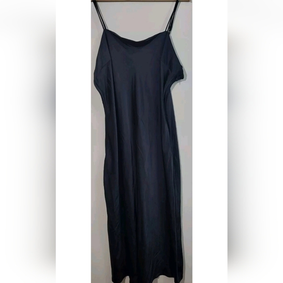 Abercrombie & Fitch Black Satin Spaghetti Straps Maxi Dress XXL NWT - Picture 1 of 3